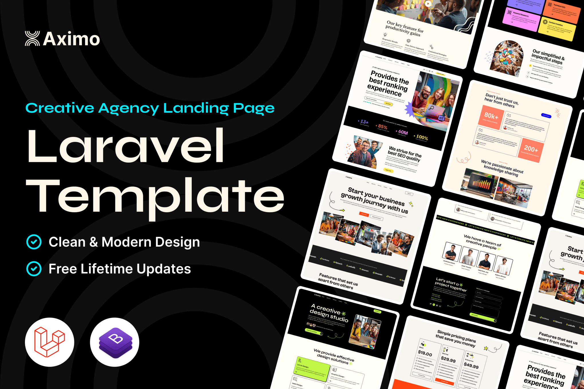 Imagen de portada de Aximo - Laravel 11 - Creative Agency Template (plantilla web)