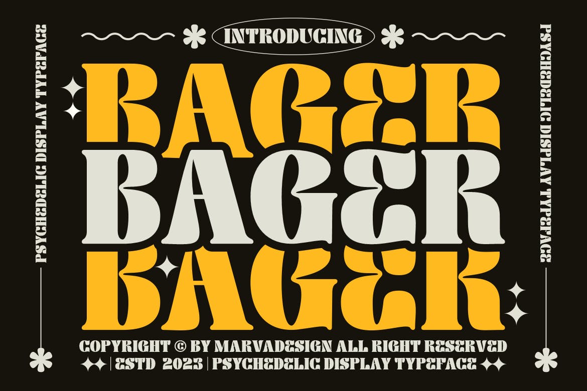 Imagen de portada de Bager - Psychedelic Display Font (fuente)