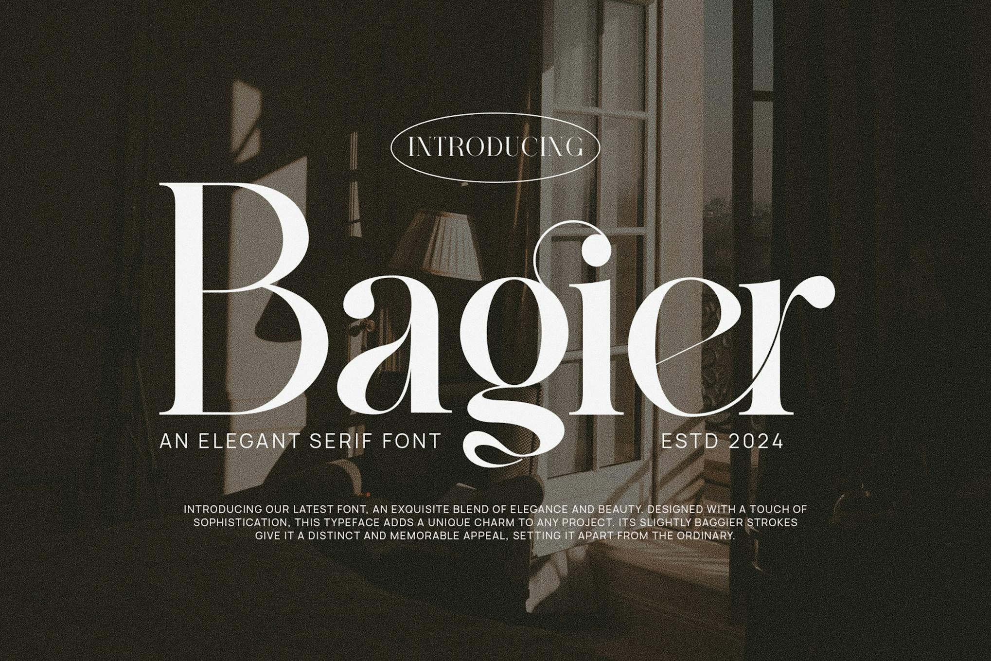 Imagen de portada de Bagier Elegant Ligature Serif (fuente)