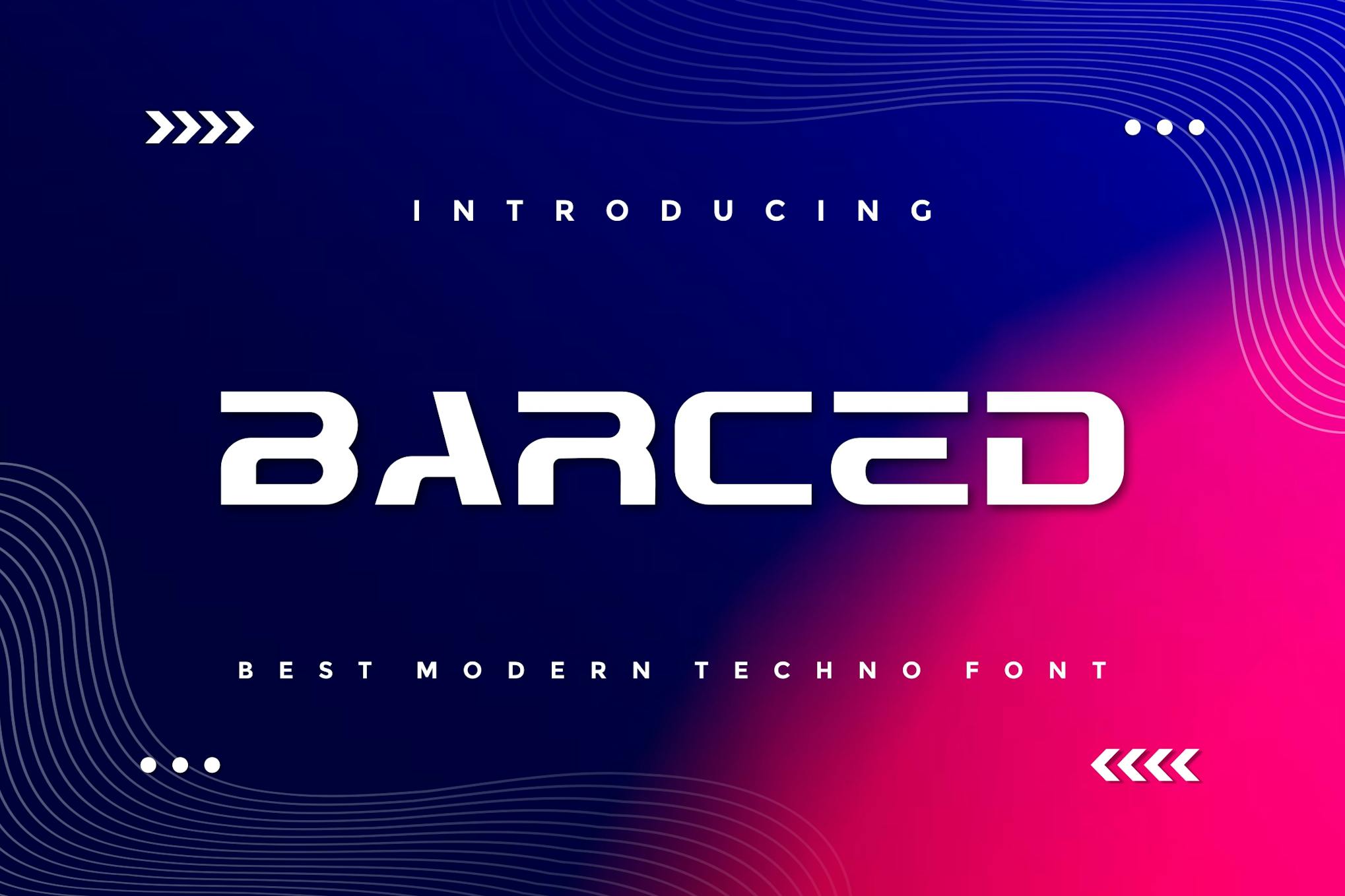 Imagen de portada de Barced - Modern Techno Font (fuente)