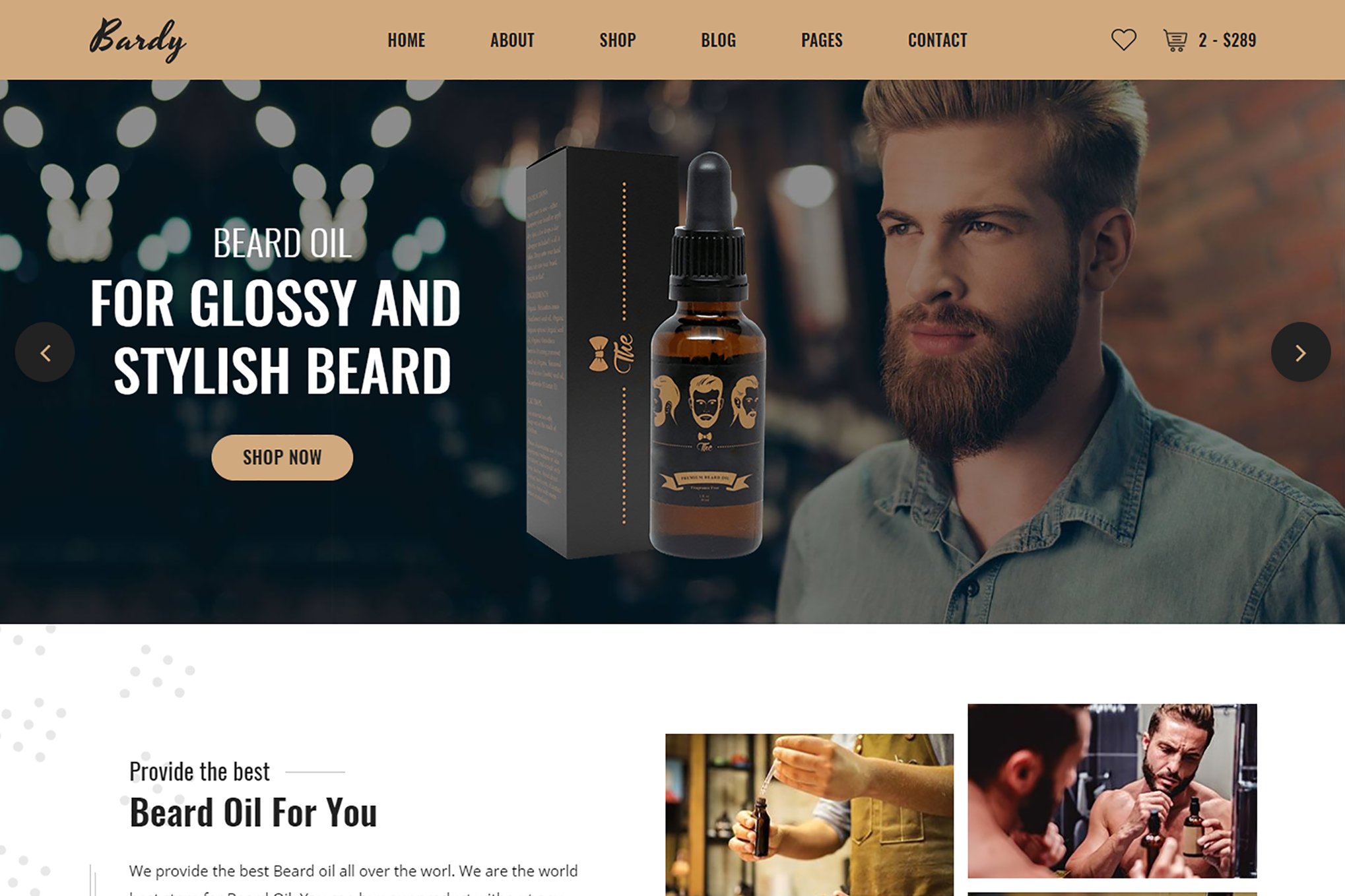 Imagen de portada de Bardy - Beard Oil eCommerce HTML Template (plantilla web)