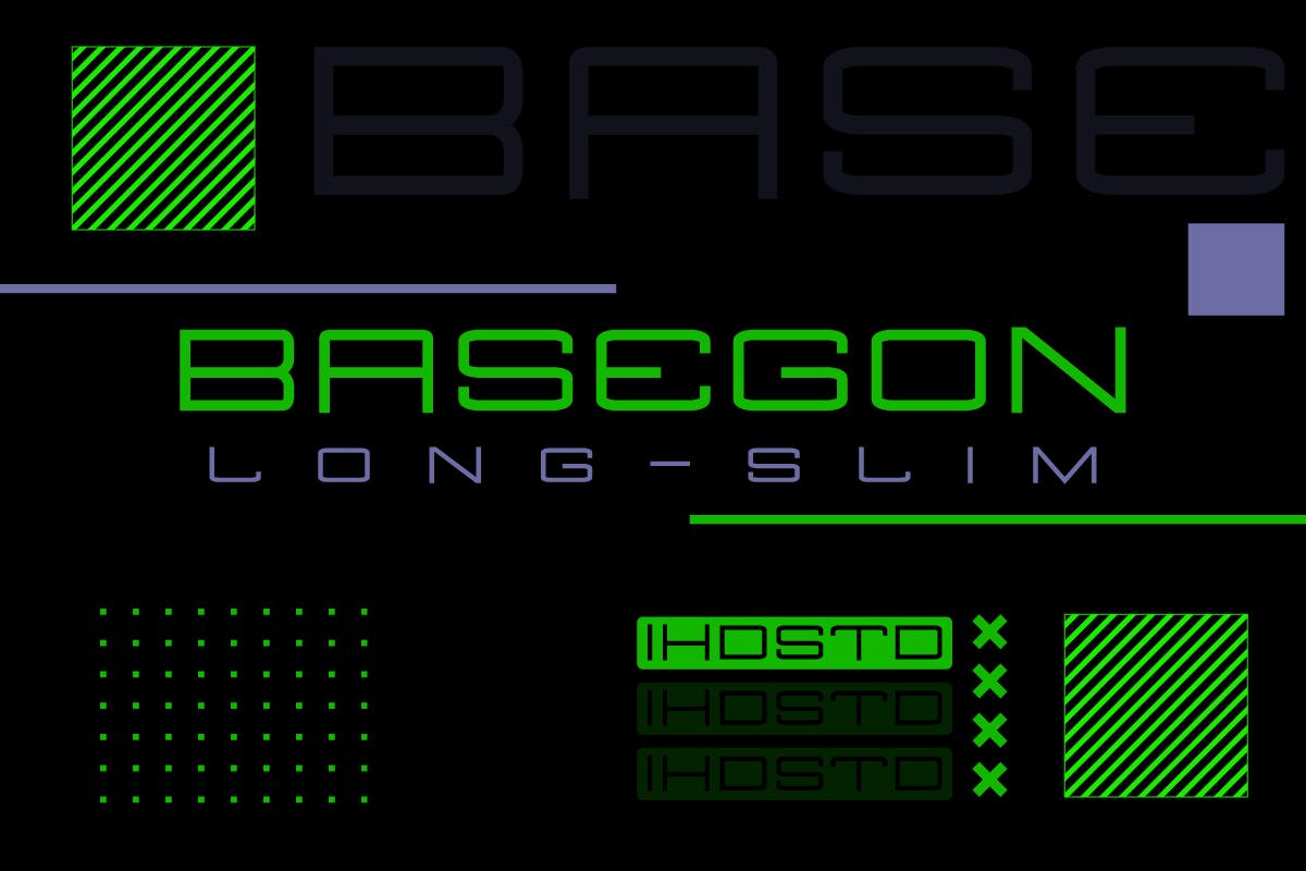 Imagen de portada de Basegon Long Slim Display Font (fuente)