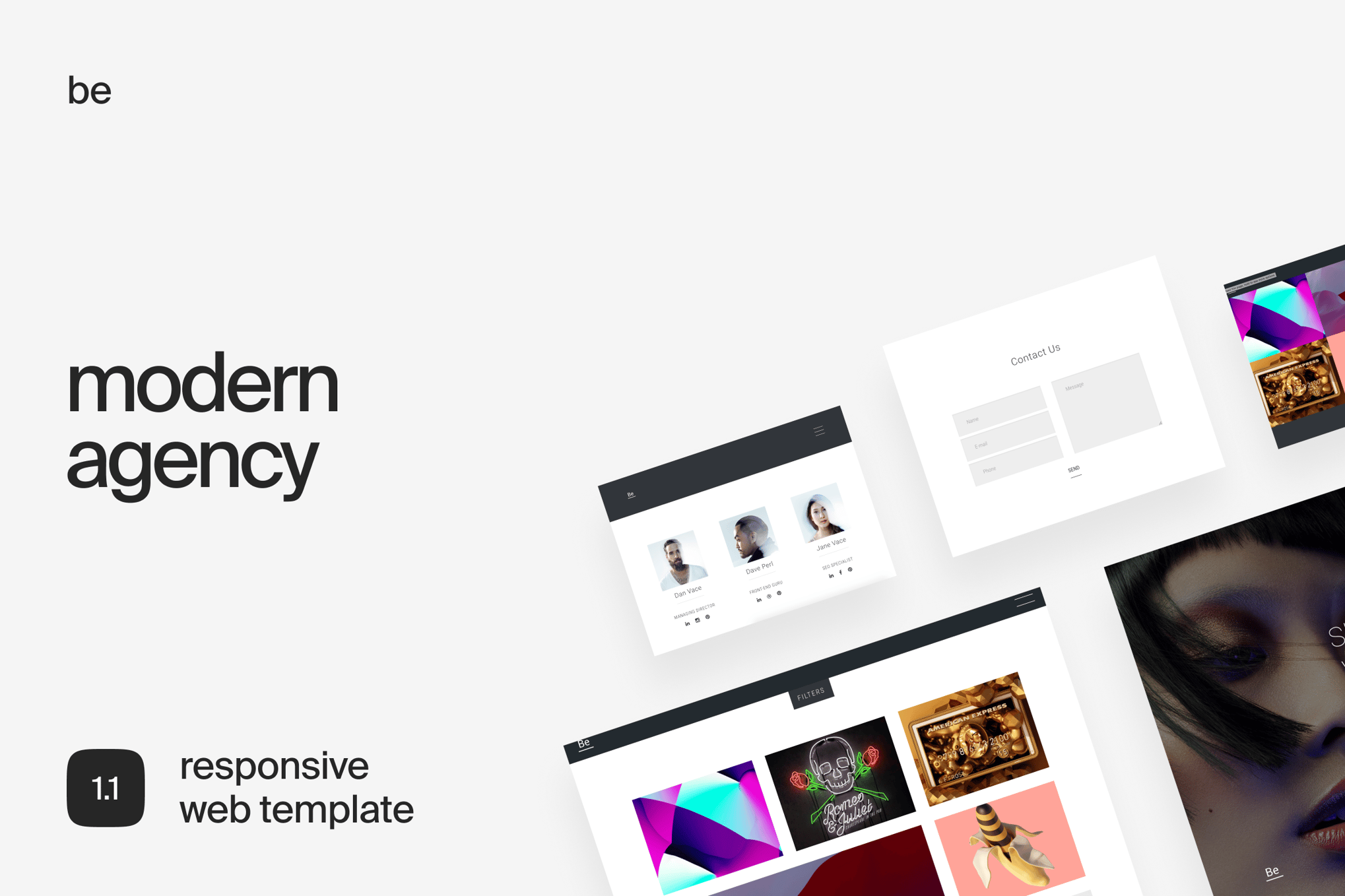 Imagen de portada de Be | Portfolio Template for Creatives (plantilla web)
