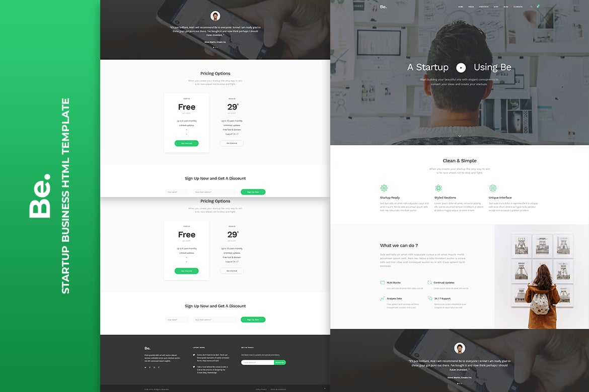 Imagen de portada de Be - Startup Business HTML Template (plantilla web)