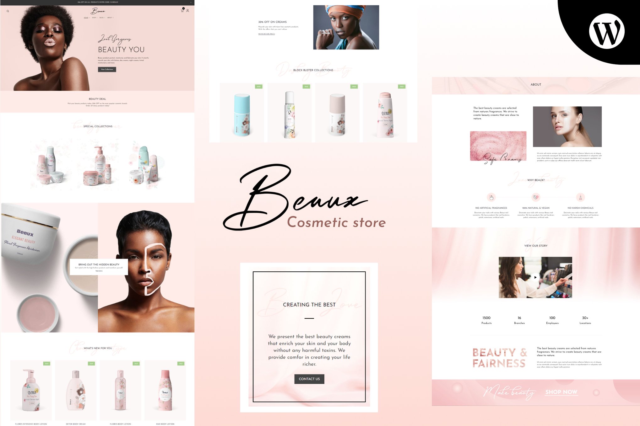 Imagen de portada de Beaux - Cosmetics Shop WordPress Theme (tema)