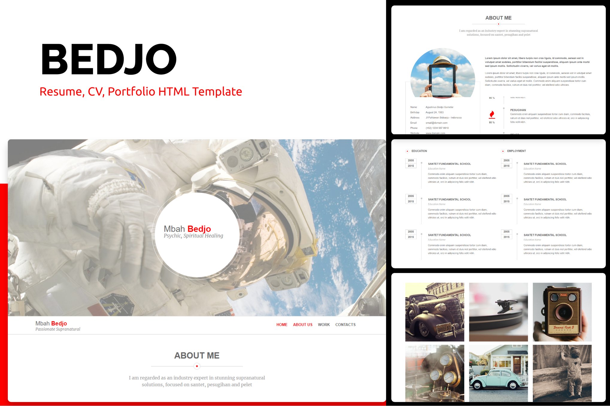 Imagen de portada de Bedjo - Resume, CV, Portfolio HTML Template (plantilla web)