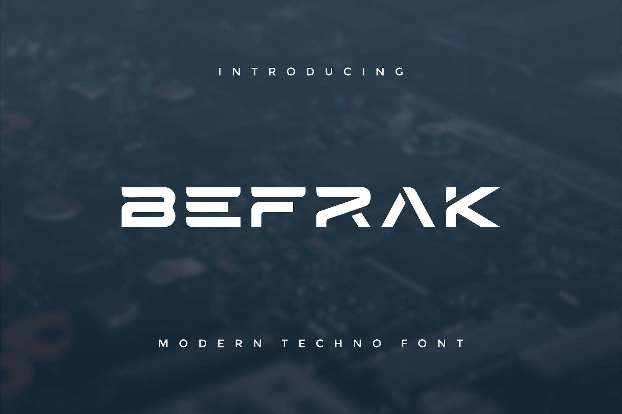 Imagen de portada de Befrak - Modern Techno Font (fuente)