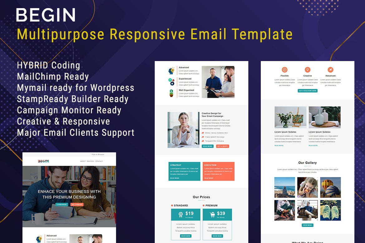 Imagen de portada de Begin - Responsive Email Template (plantilla web)