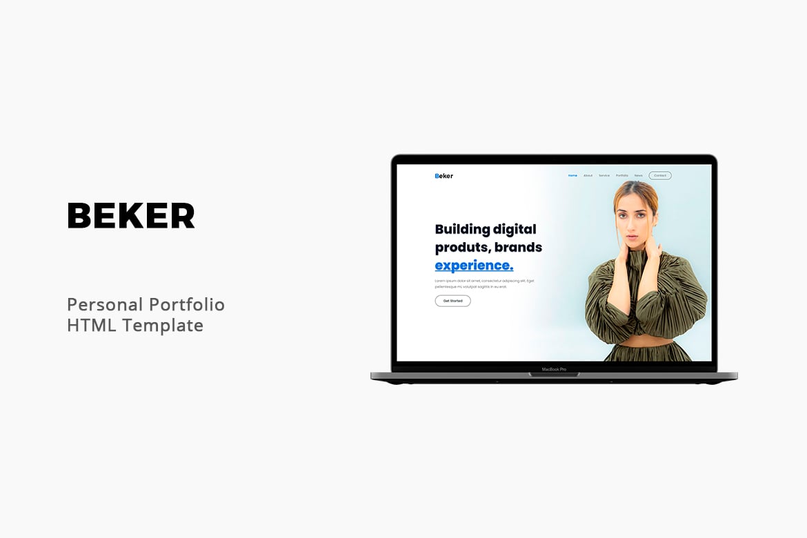 Imagen de portada de Beker - Personal Portfolio Template (plantilla web)