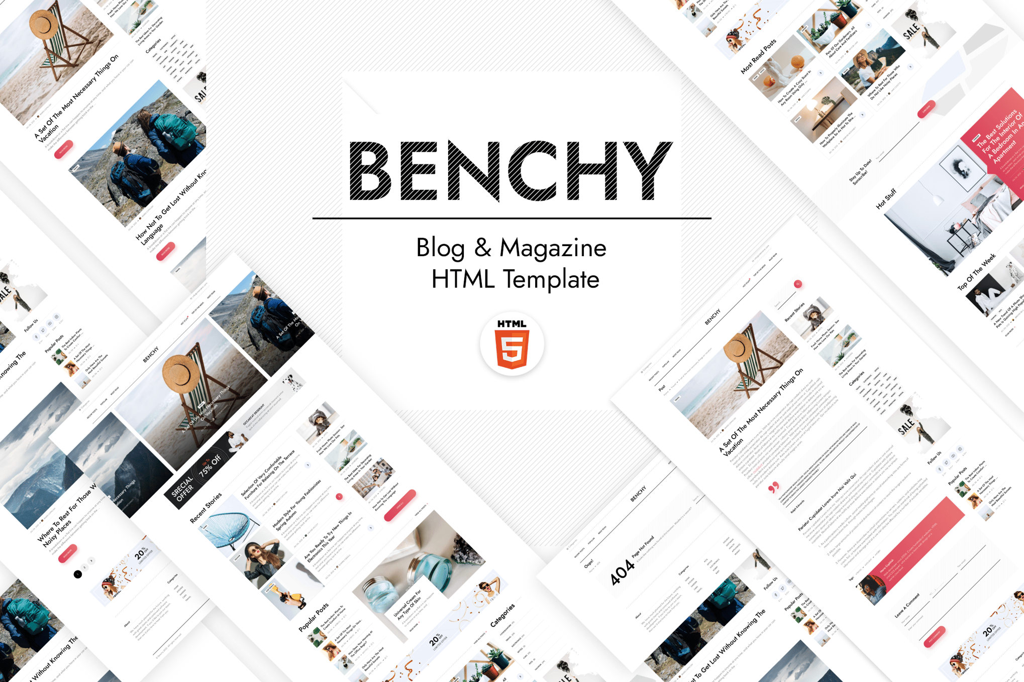 Imagen de portada de Benchy - Blog & Magazine HTML Template (plantilla web)