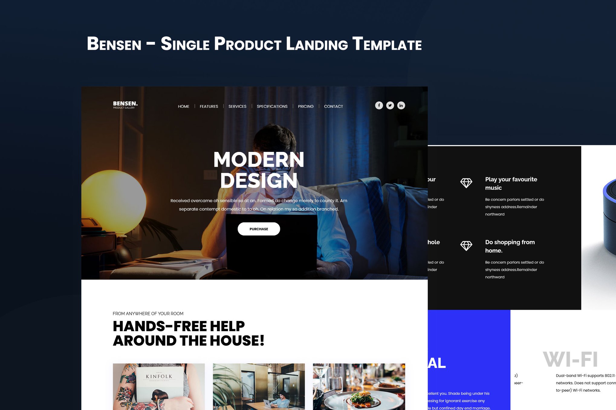 Imagen de portada de Bensen - Single Product Landing Template (plantilla web)