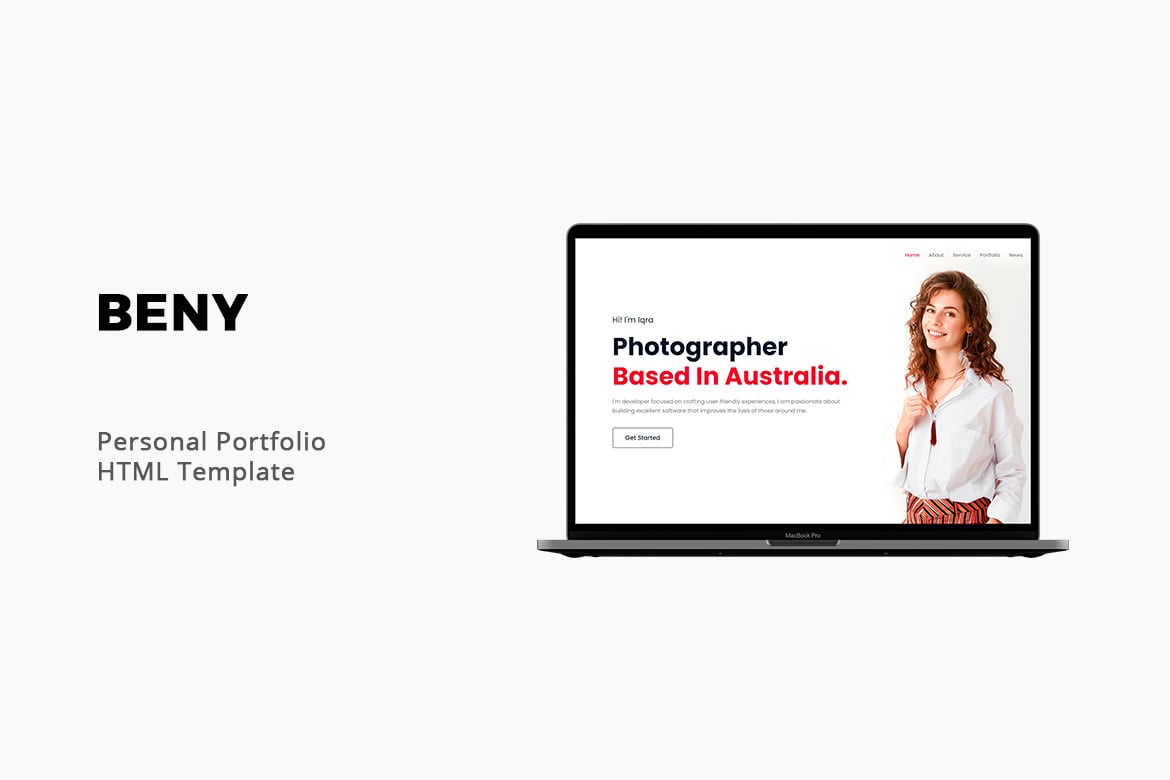 Imagen de portada de Beny - Personal Portfolio Template (plantilla web)