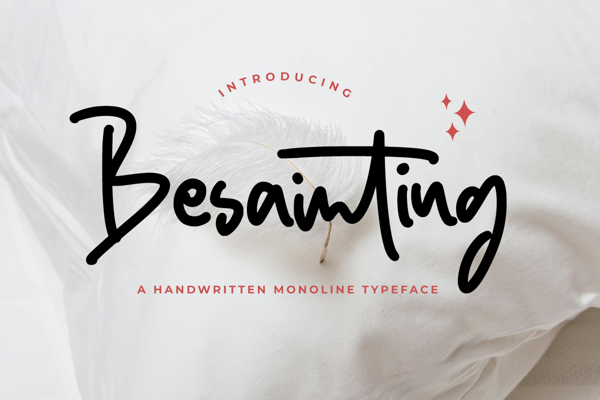 Imagen de portada de Besainting - Bold Monoline Font (fuente)