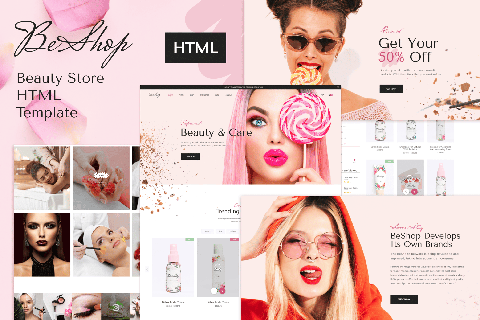 Imagen de portada de BeShop - Beauty eCommerce HTML Template (plantilla web)