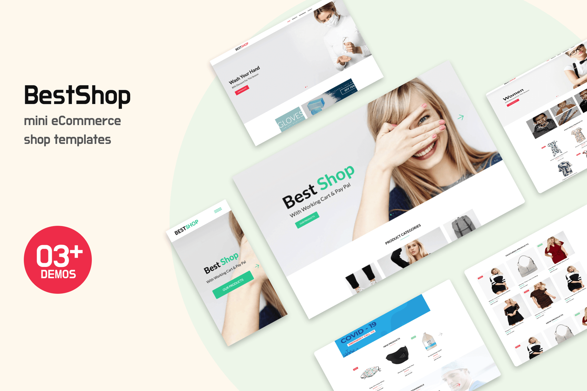 Imagen de portada de Bestshop - One Page Mini eCommerce Shop Templates (plantilla web)