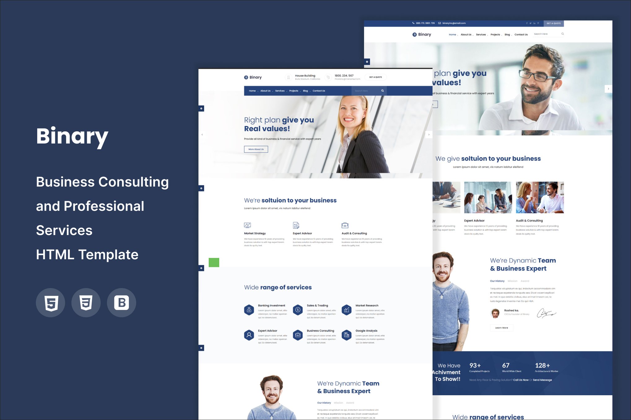 Imagen de portada de Binary - Business Consulting HTML Template (plantilla web)