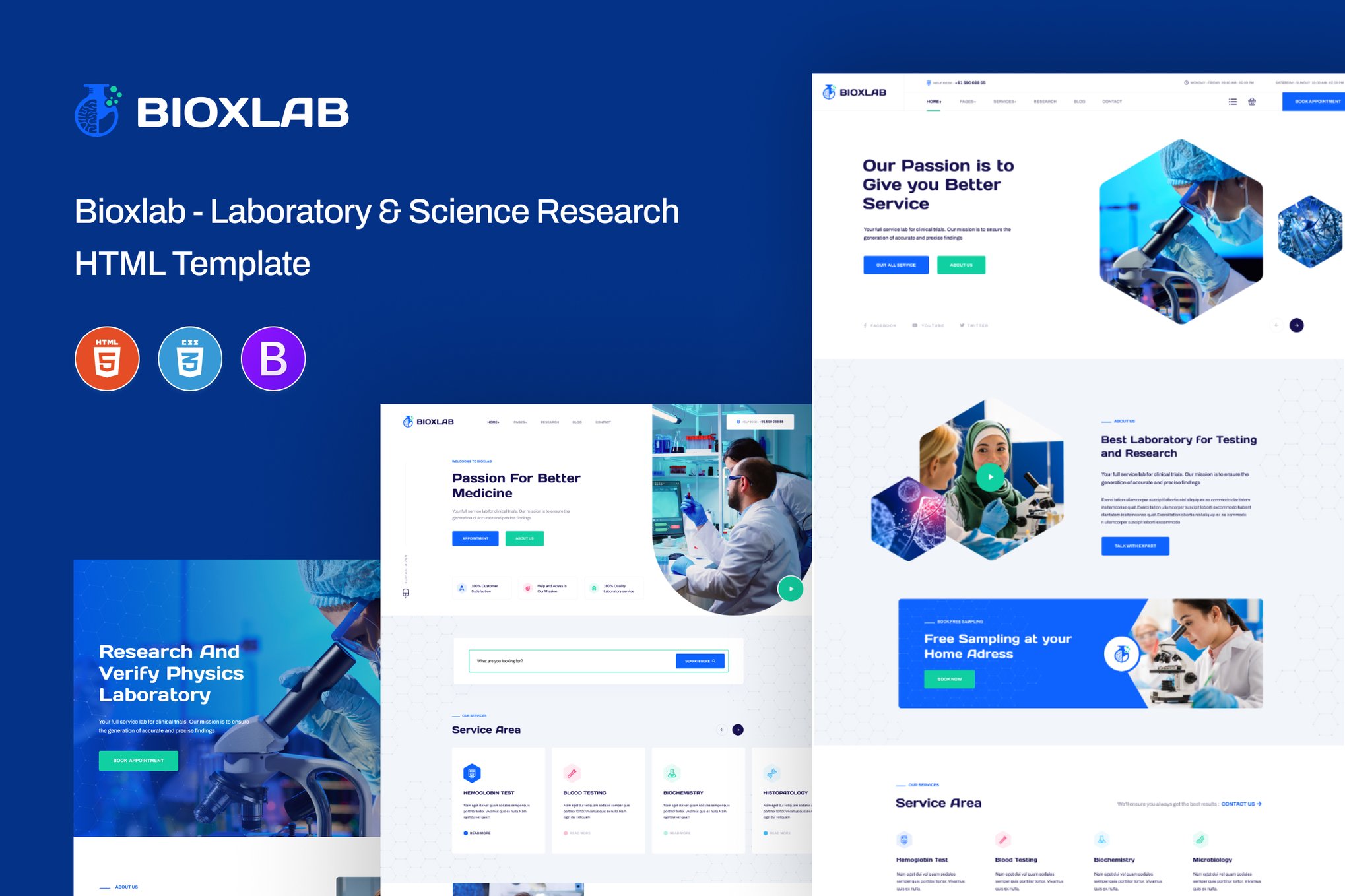 Imagen de portada de Bioxlab - Laboratory & Science HTML5 Template (plantilla web)