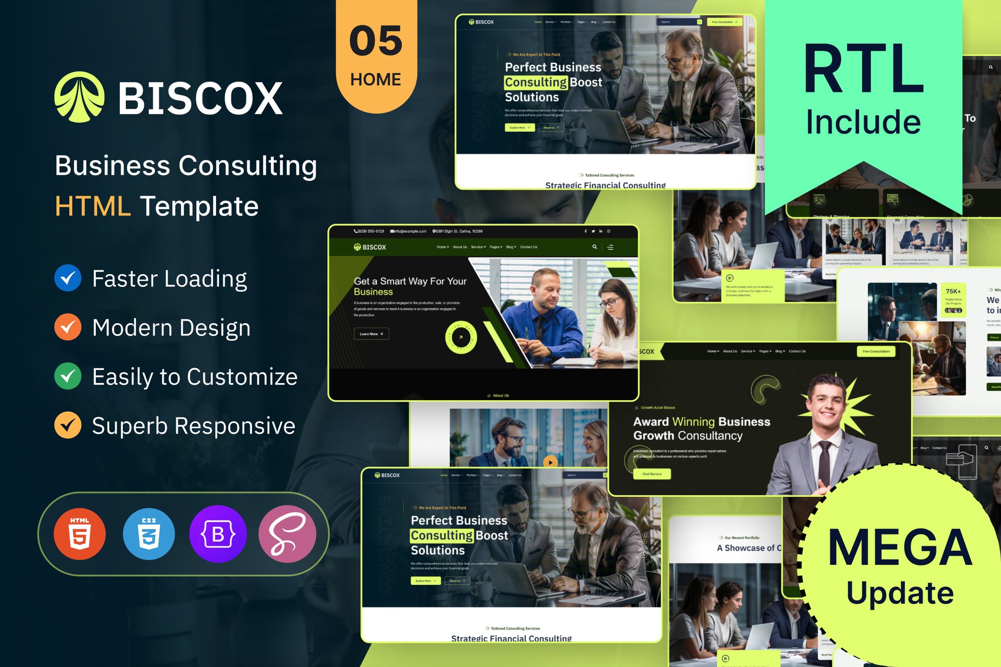 Imagen de portada de Biscox - Consulting Business HTML Template (plantilla web)