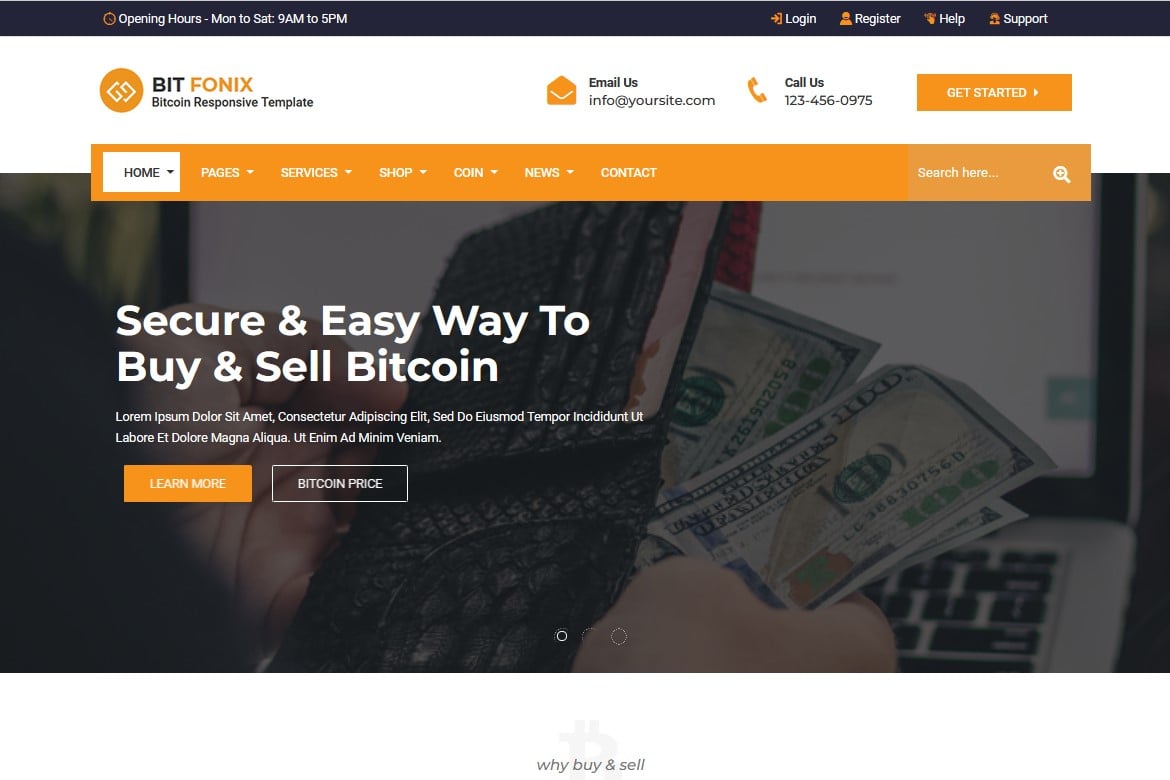 Imagen de portada de Bitfonix - ICO, Bitcoin And Cryptocurrency Respons (plantilla web)
