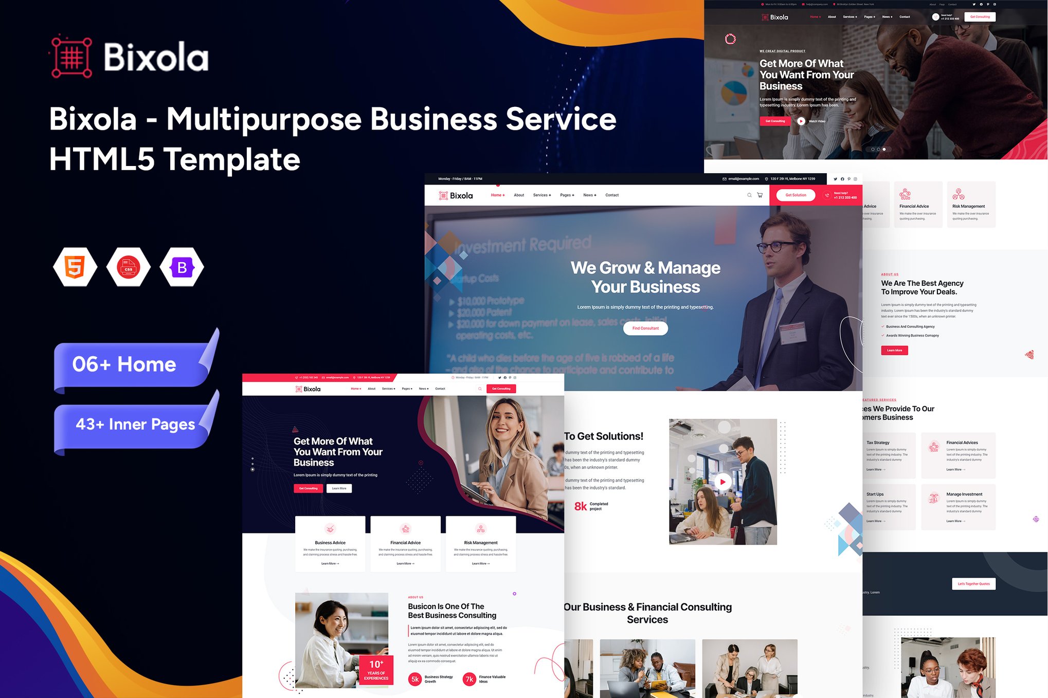 Imagen de portada de Bixola - Business Service HTML5 Template (plantilla web)