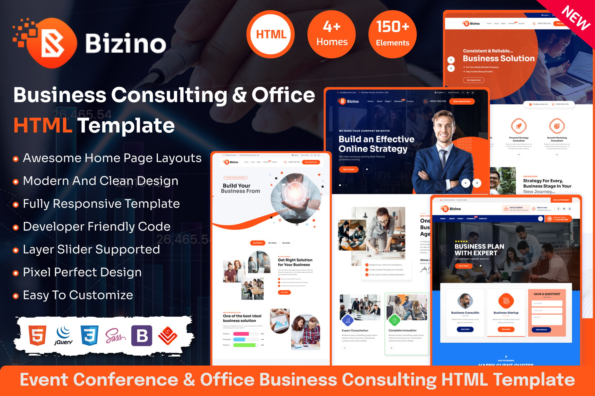 Imagen de portada de Bizino - Business & IT Service HTML Template (plantilla web)