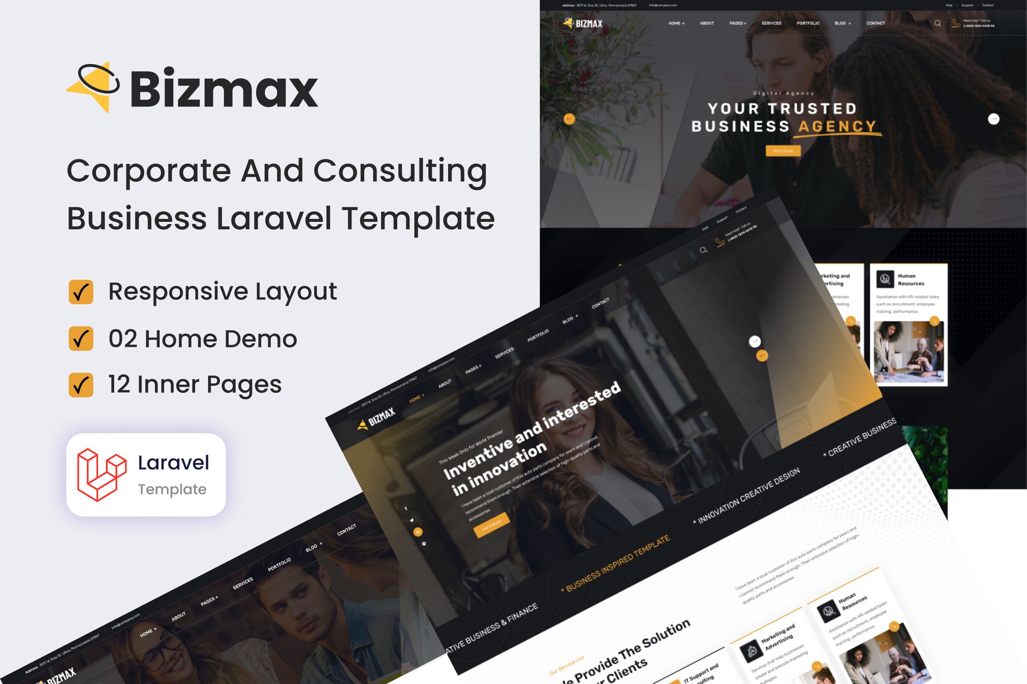 Imagen de portada de Bizmax - Laravel Business Consulting Template (plantilla web)