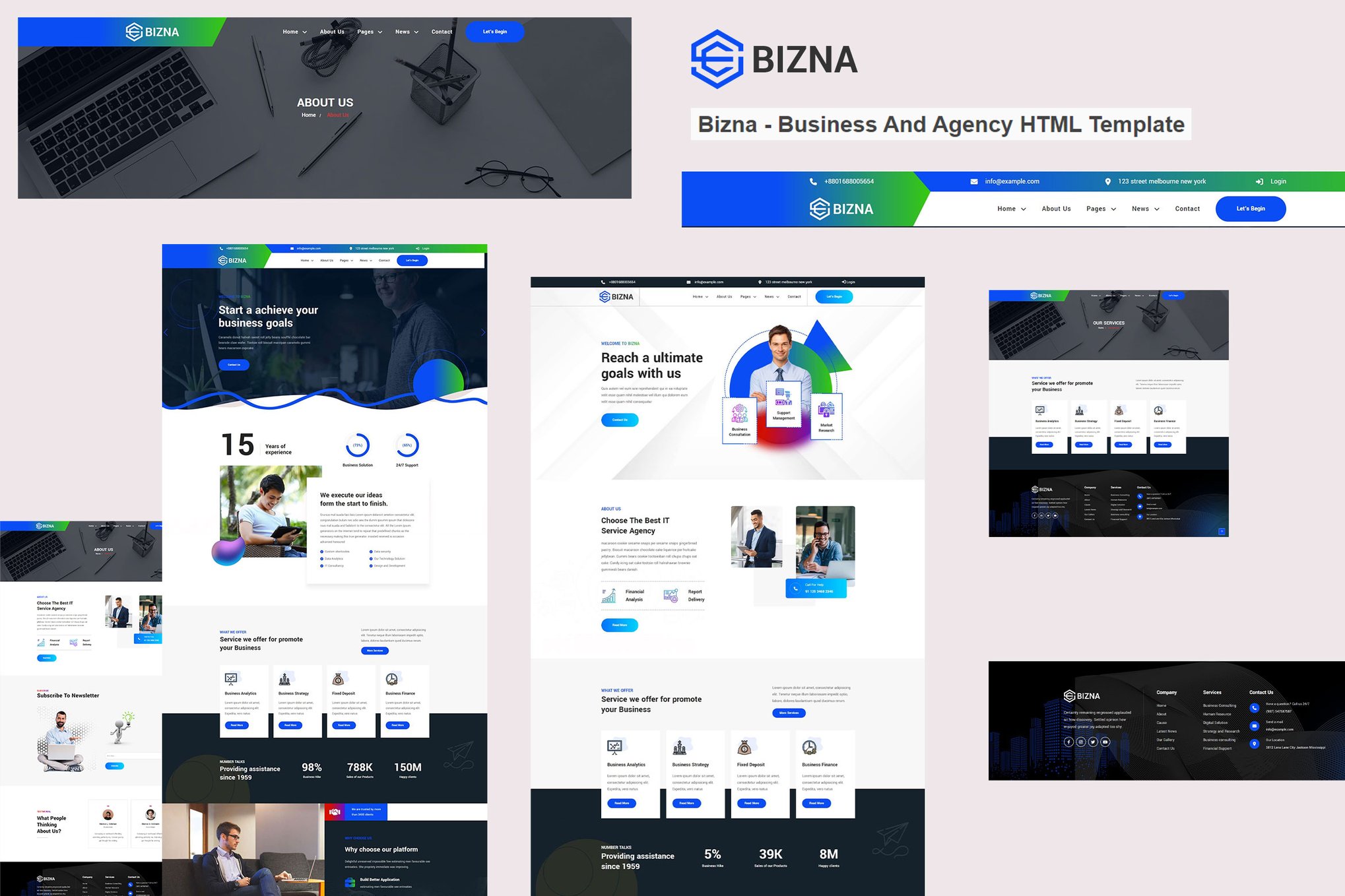 Imagen de portada de Bizna - Business And Agency HTML Template (plantilla web)