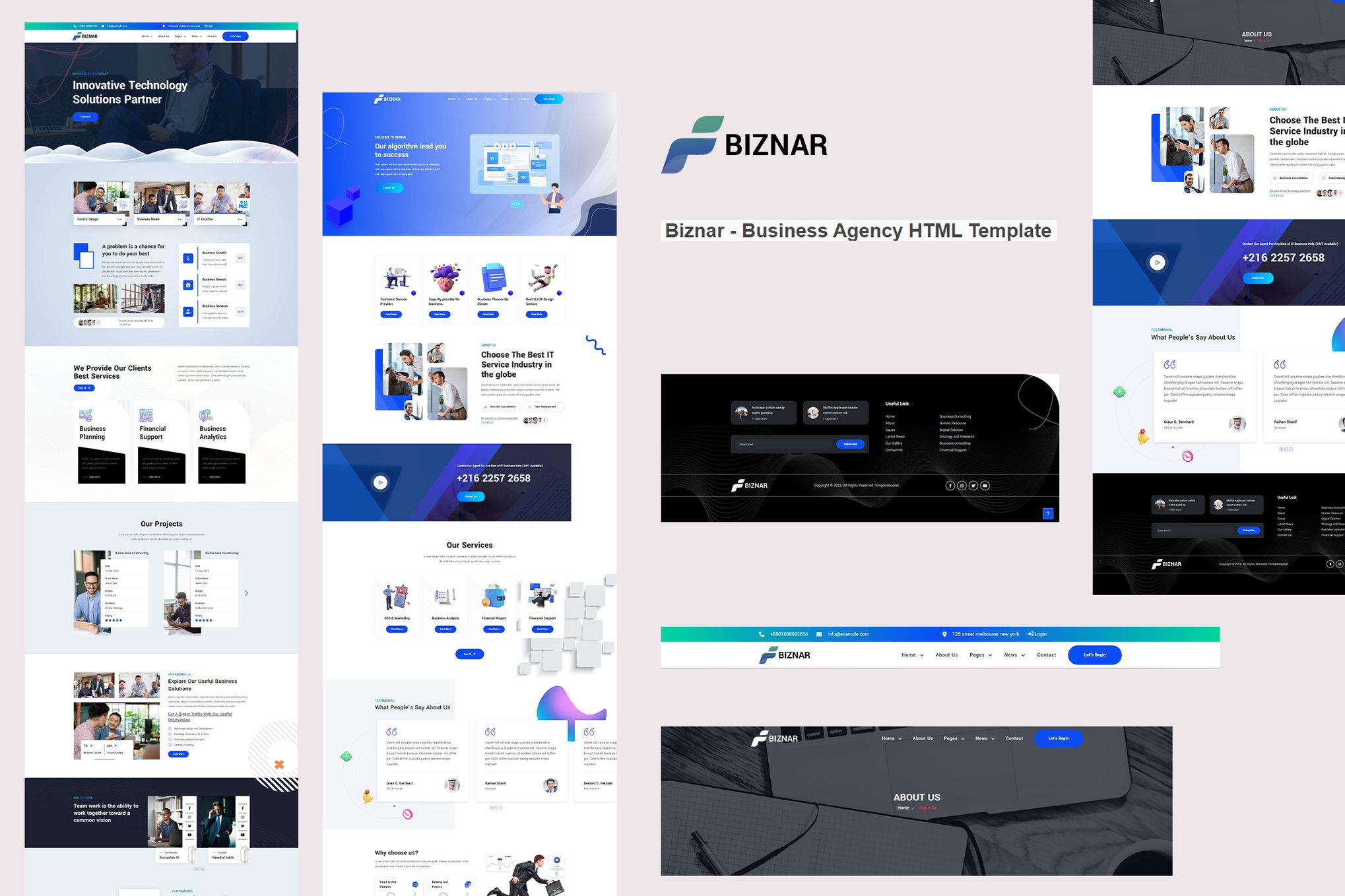 Imagen de portada de Biznar - Business Agency HTML Template (plantilla web)