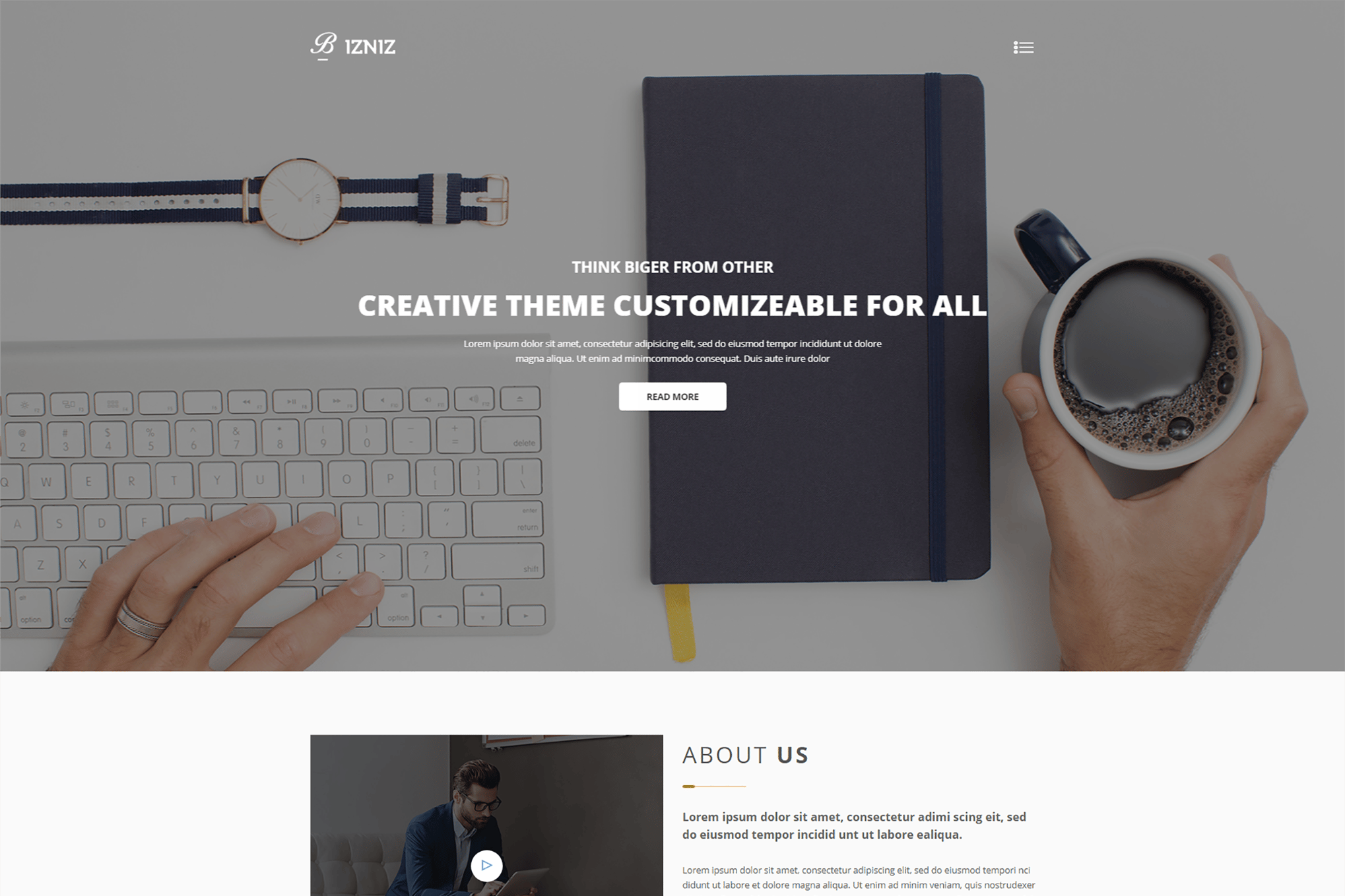 Imagen de portada de Bizniz – Creative Agency HTML Template (plantilla web)