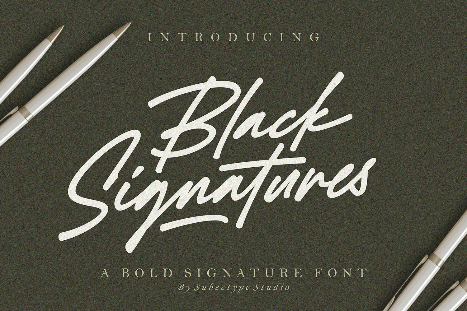 Imagen de portada de Black Signatures - Signature Font (fuente)