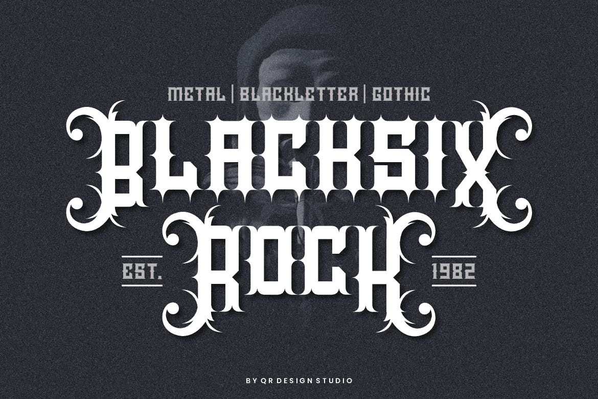 Imagen de portada de Blacksix Rock - Blackletter & Funky Font (fuente)