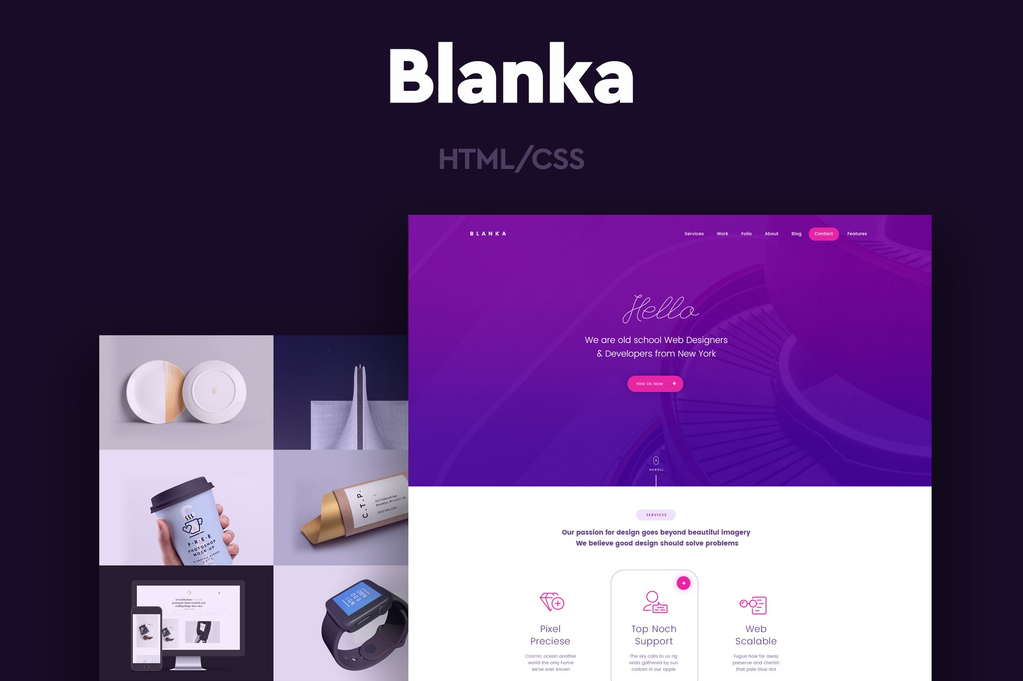 Imagen de portada de Blanka - One Page HTML Template (plantilla web)