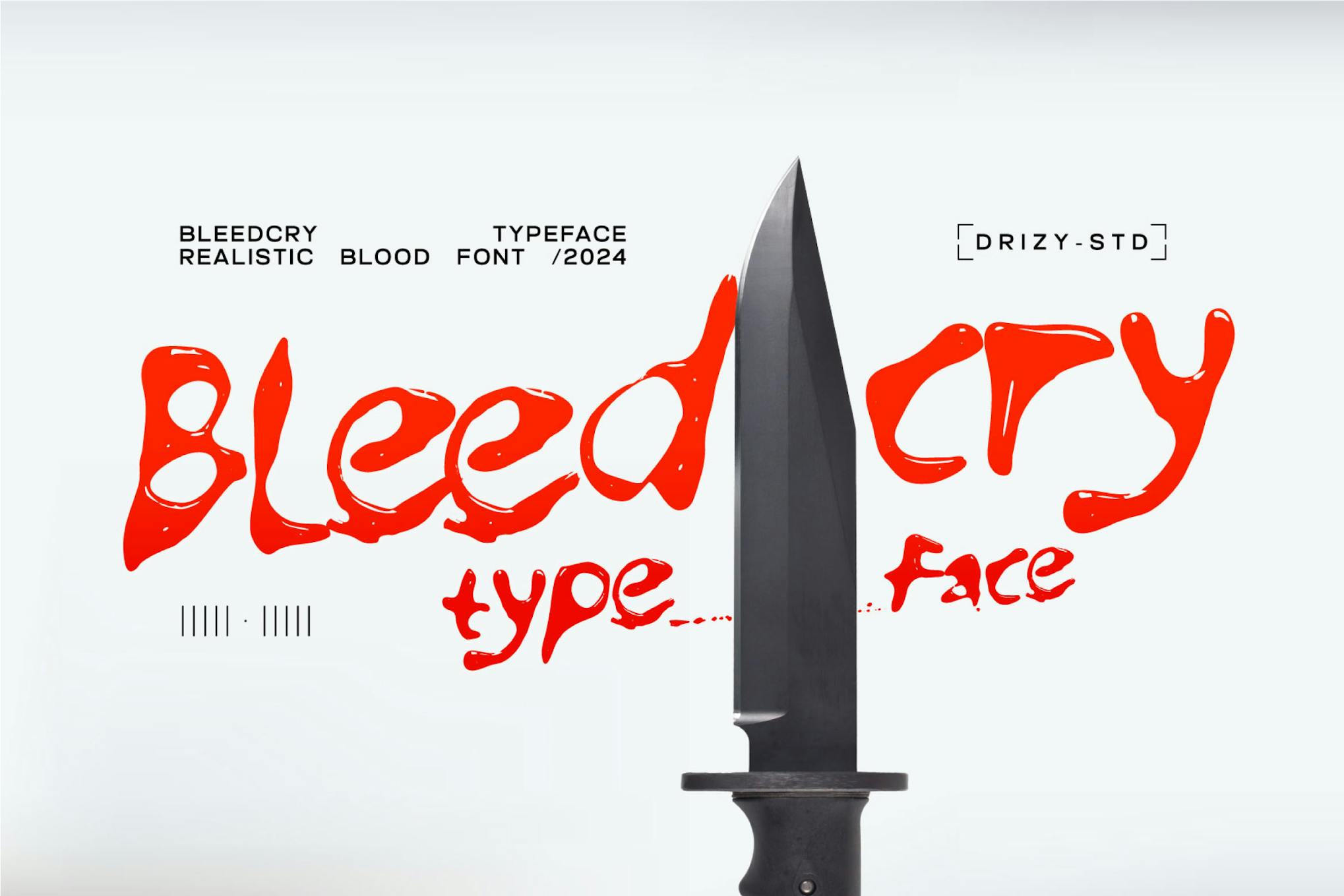 Imagen de portada de Bleedcry Typeface - Realistic Blood Font (fuente)