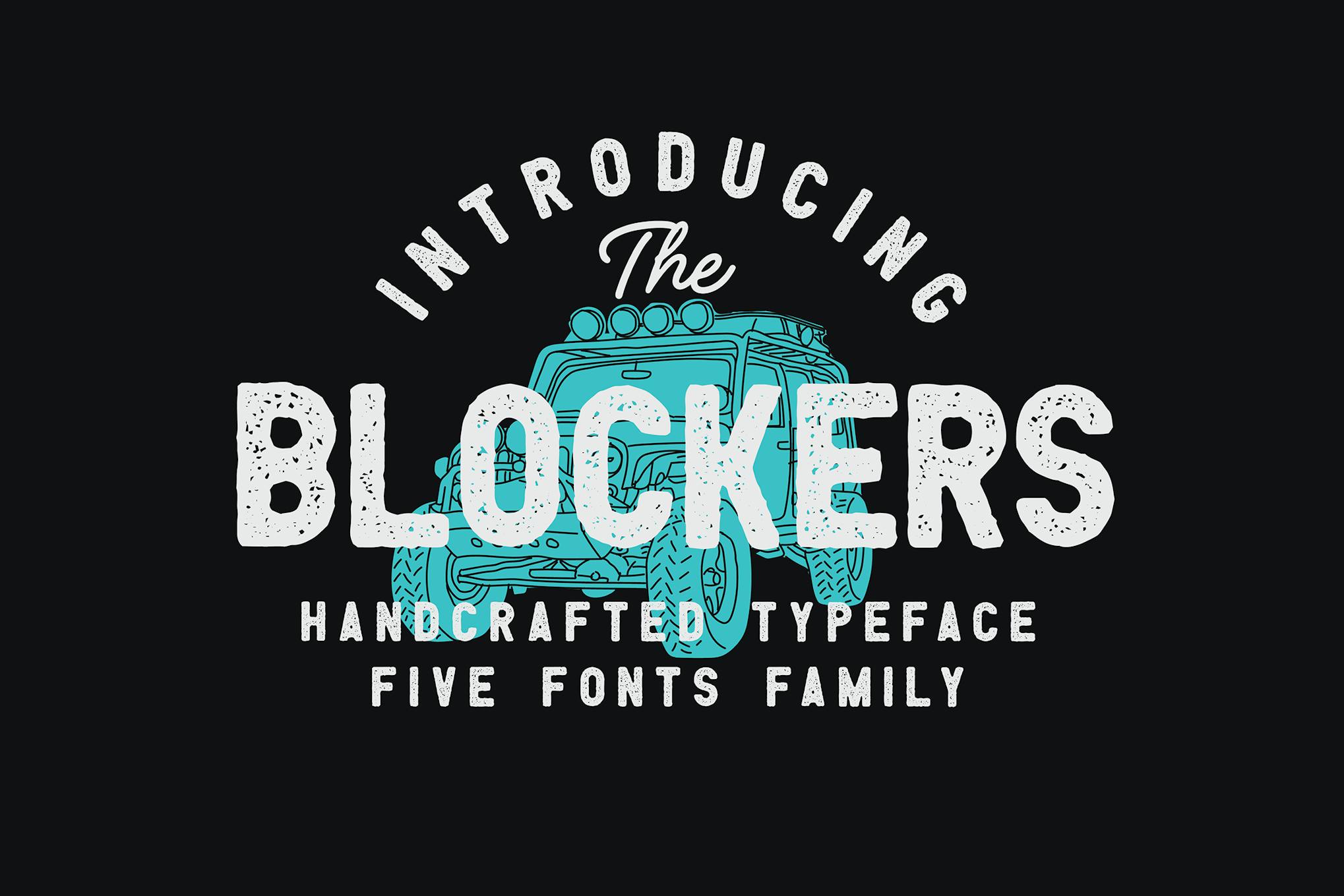 Imagen de portada de Blockers 5 Font Family (fuente)