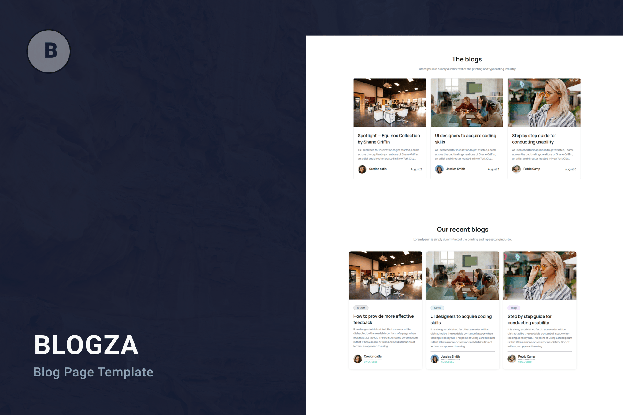 Imagen de portada de Blog Page Tailwind CSS 3 HTML Template - Blogza (plantilla web)