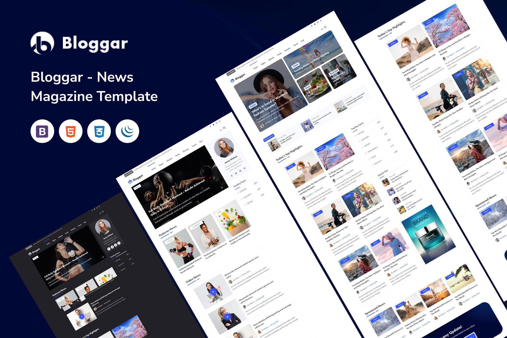 Imagen de portada de Bloggar - News Magazine Template (plantilla web)