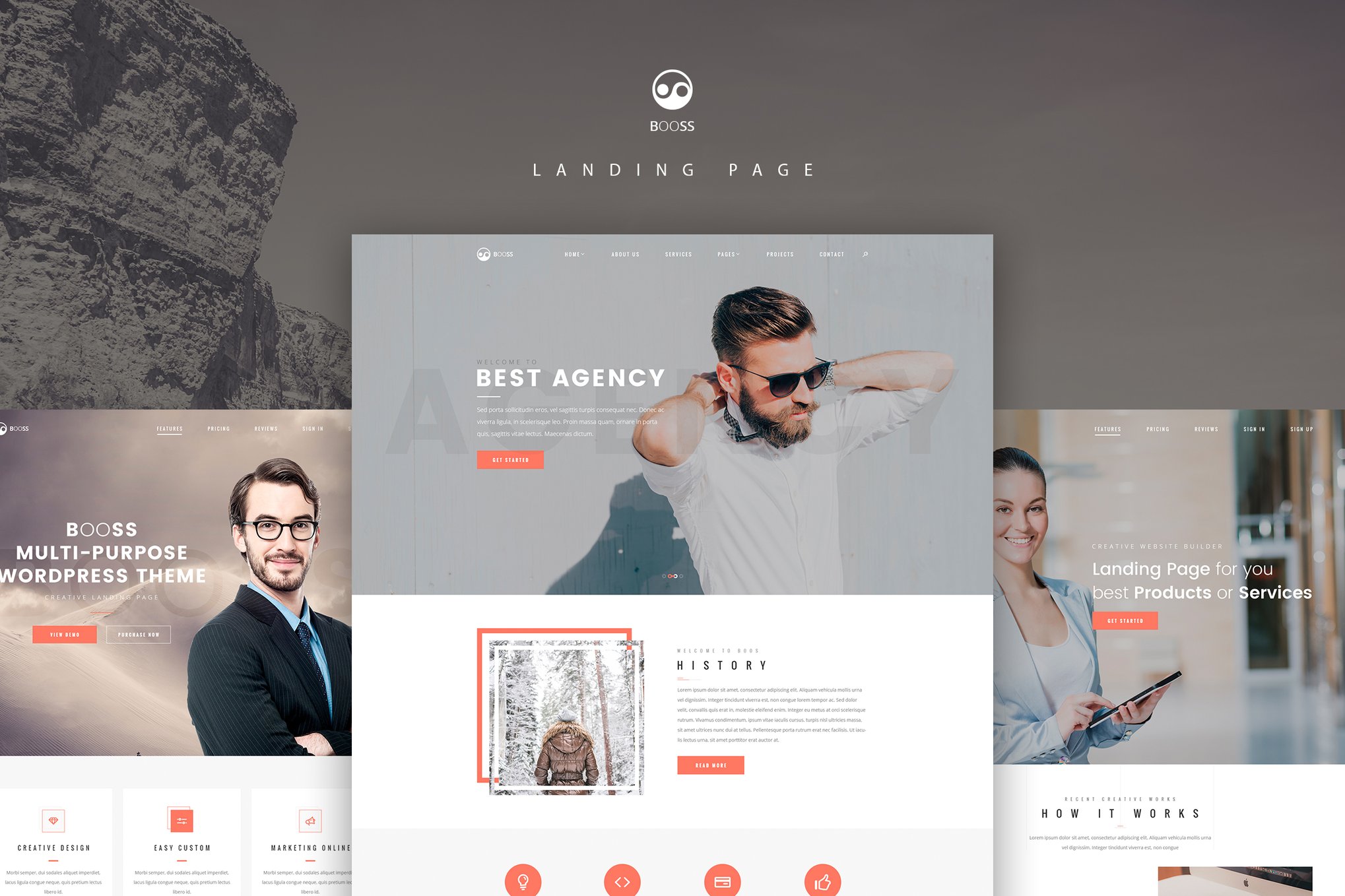 Imagen de portada de Booss | Creative Multipurpose Landing Page (plantilla web)