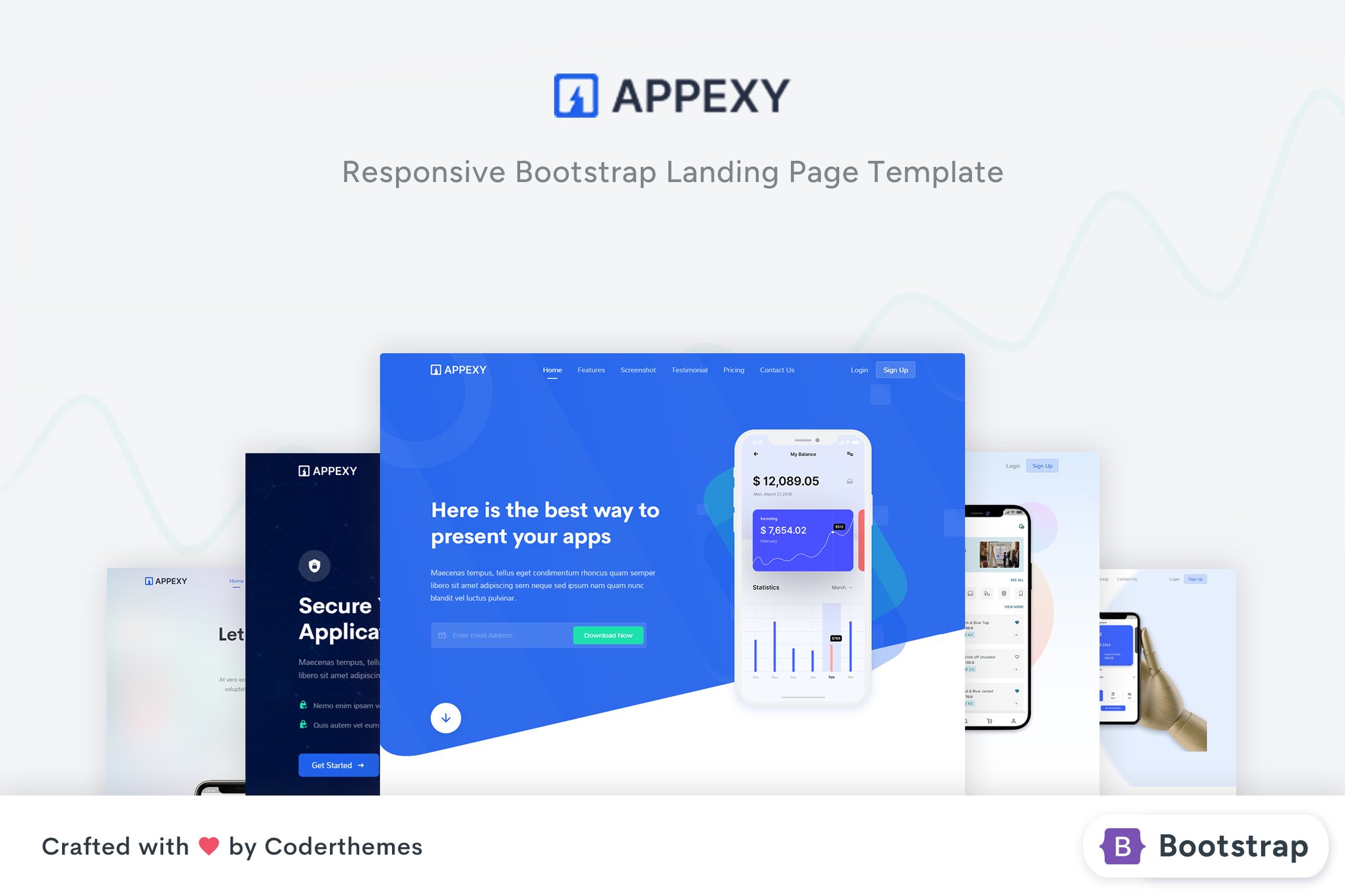 Imagen de portada de Bootstrap Landing Page Template - Appexy (plantilla web)