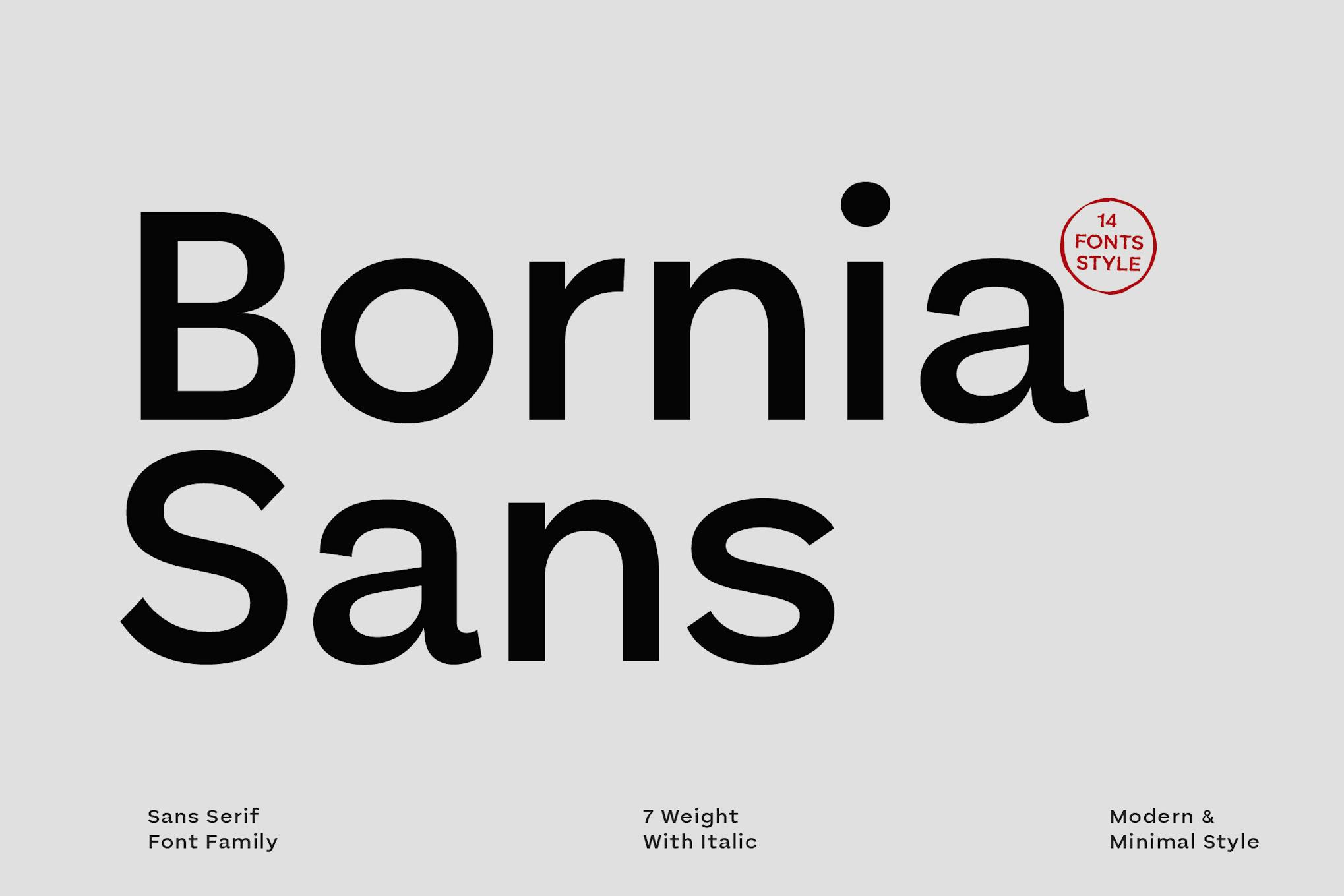 Imagen de portada de Bornia Sans Modern Minimal (fuente)