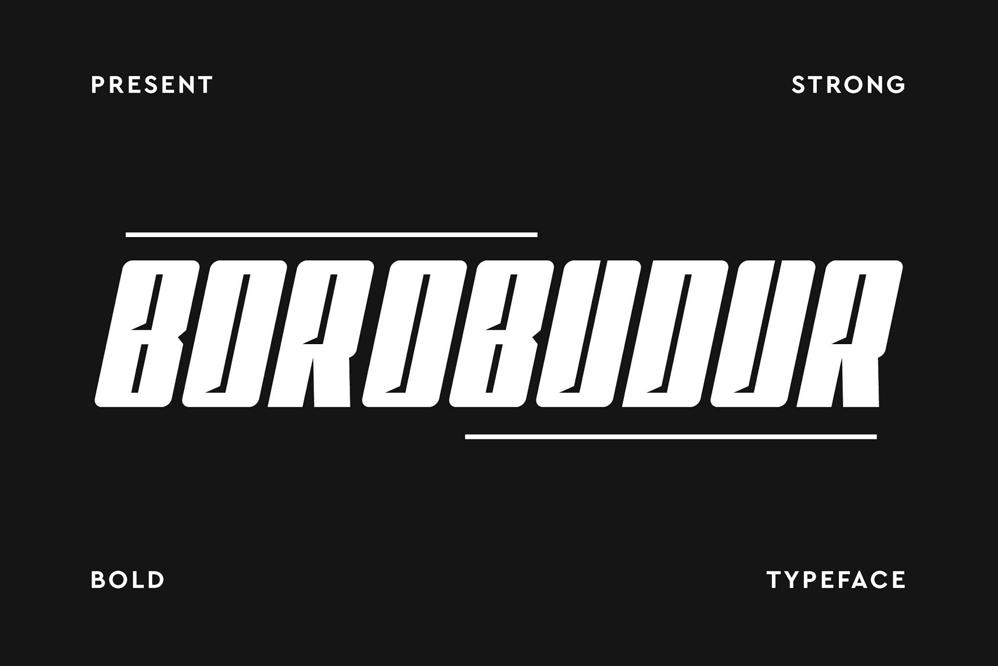 Imagen de portada de Borobudur - Strong Typeface (fuente)