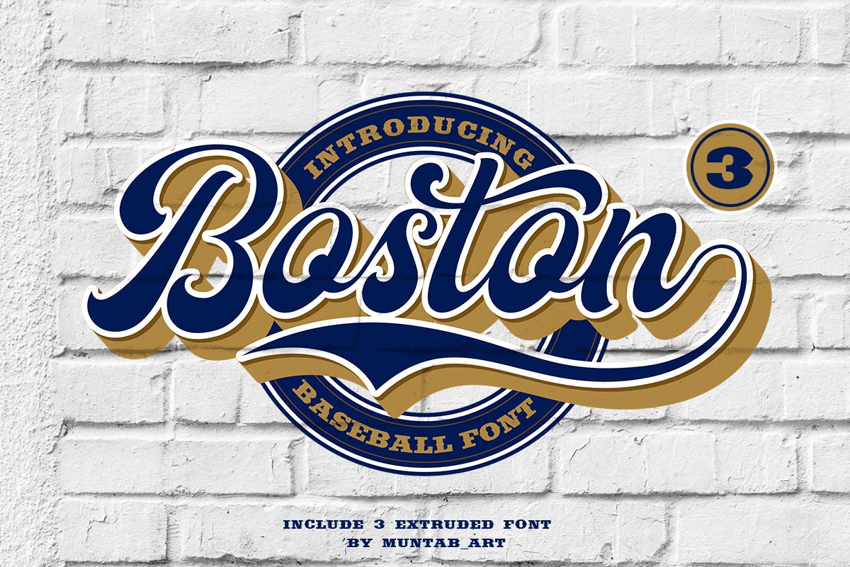Imagen de portada de Boston | Baseball Script font (fuente)