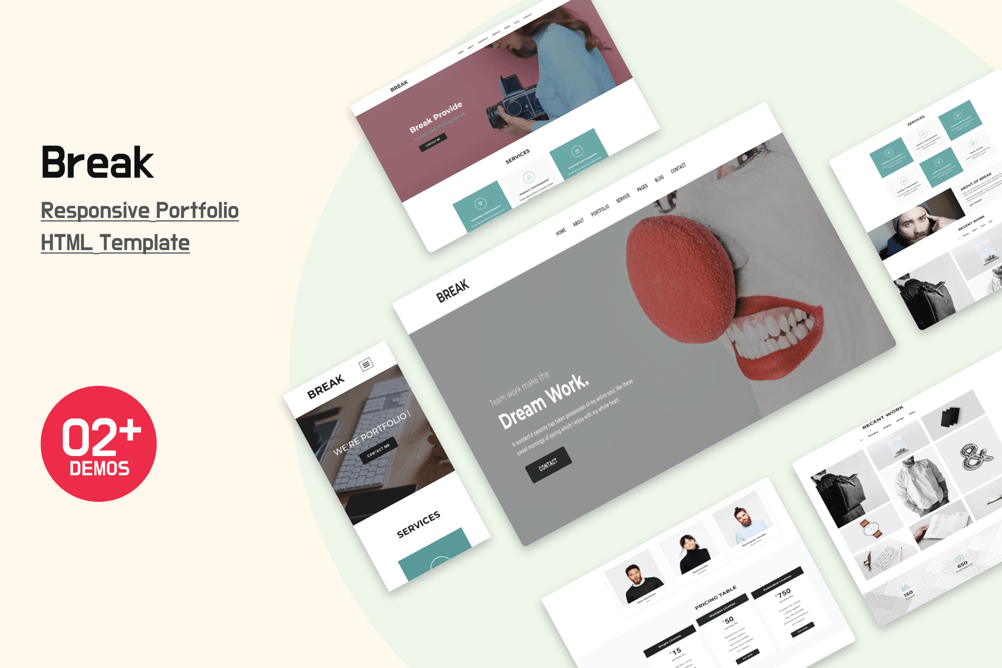 Imagen de portada de Break - Responsive Portfolio HTML Template (plantilla web)