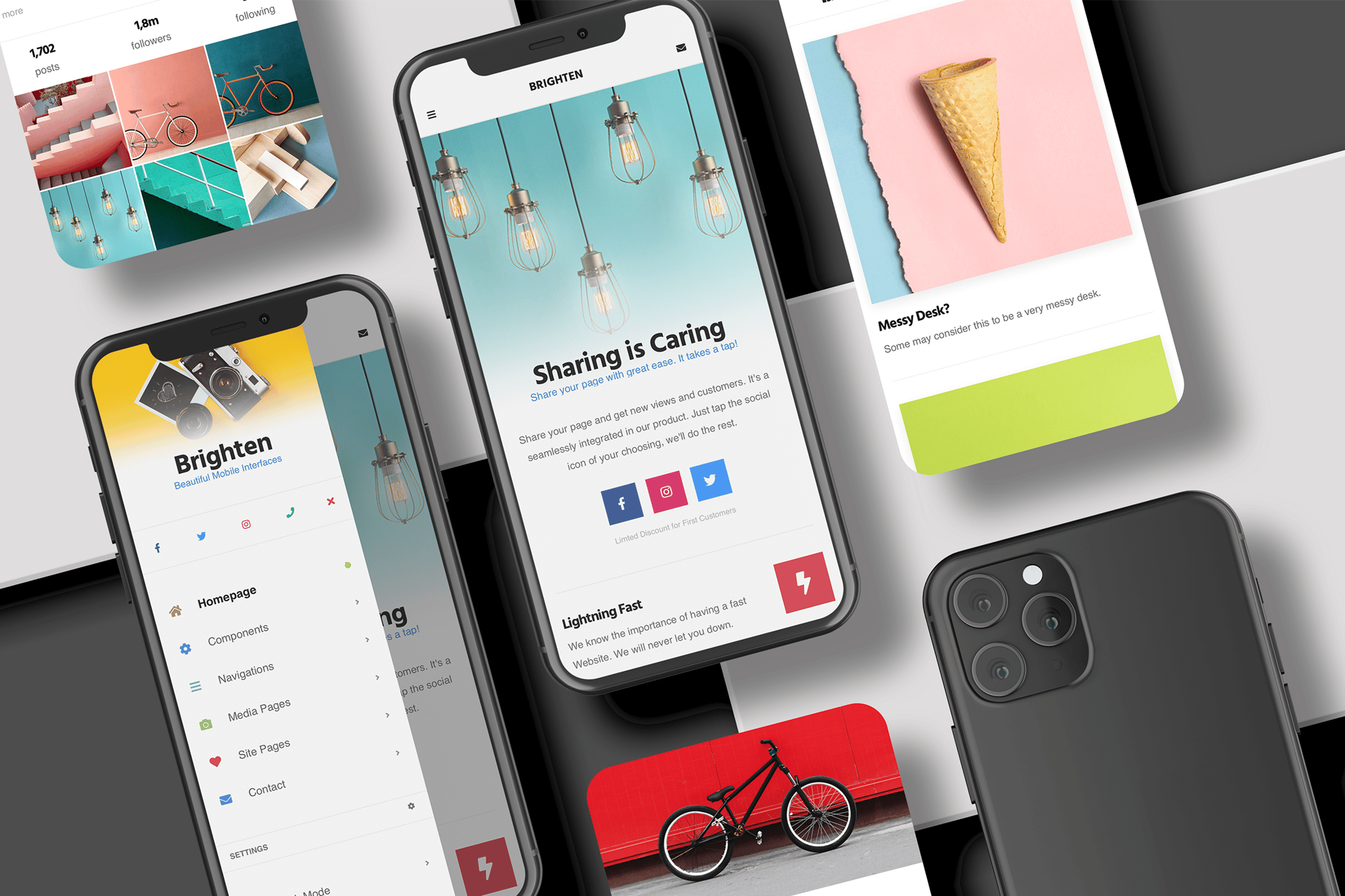 Imagen de portada de Brighten | PWA Mobile Template - Bootstrap 5 (plantilla web)
