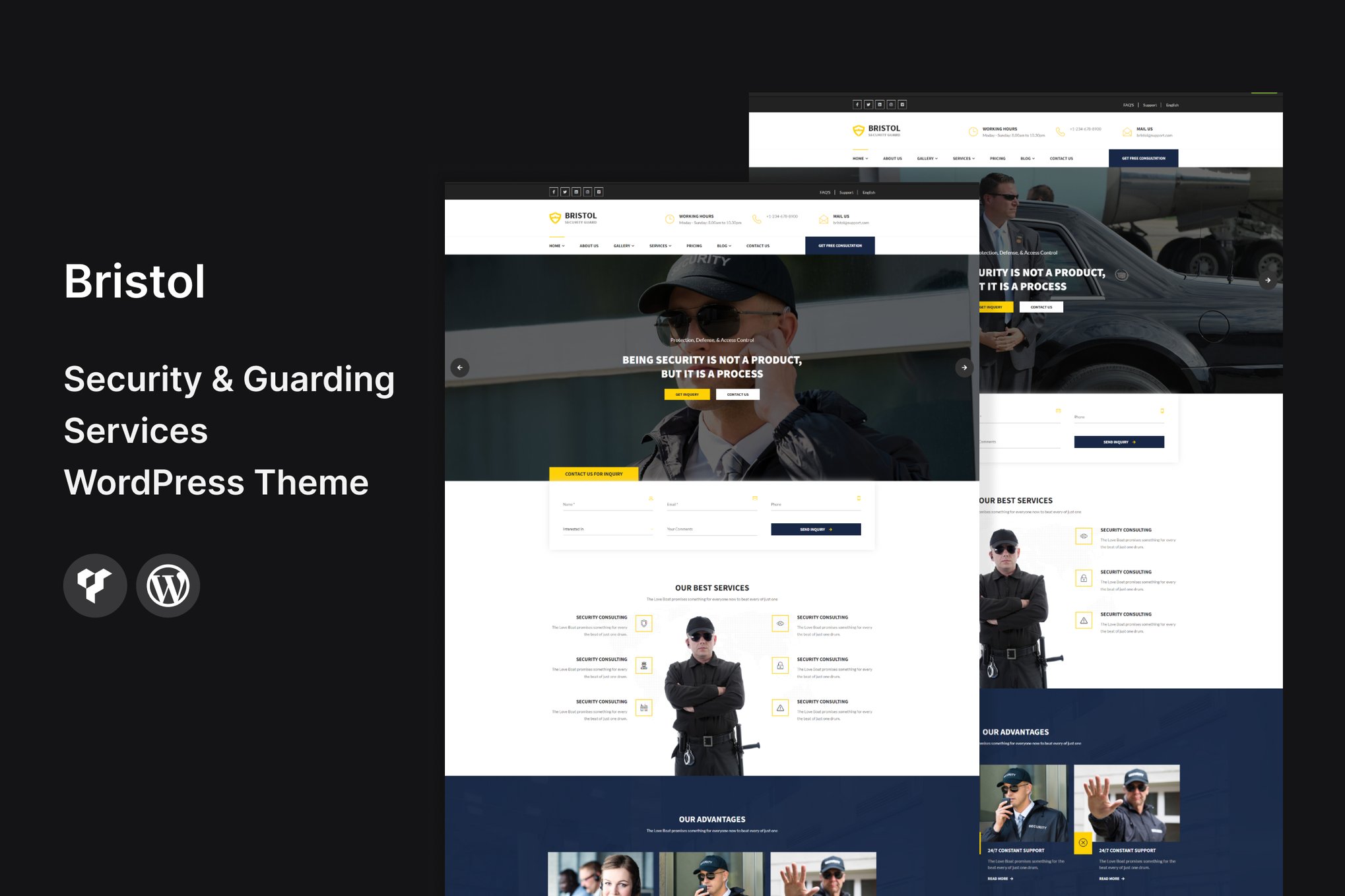 Imagen de portada de Bristol - Security & Guarding Services WordPress Theme (tema)