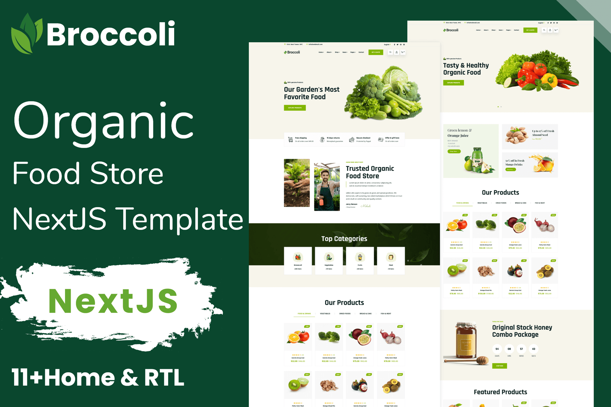 Imagen de portada de Broccoli - Organic Food Store Ecommerce NextJS (plantilla web)
