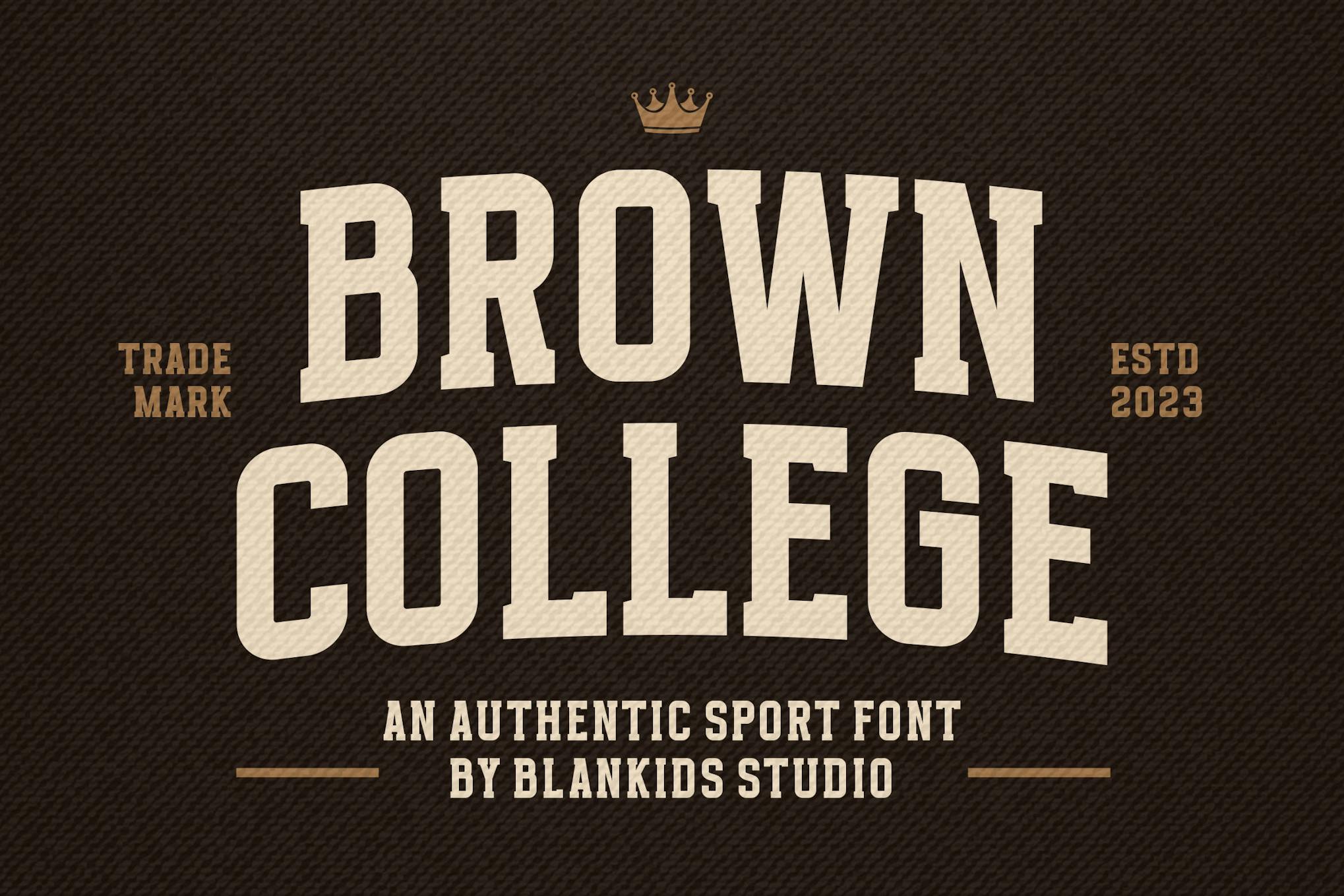 Imagen de portada de Brown College an Authentic Sport Font (fuente)