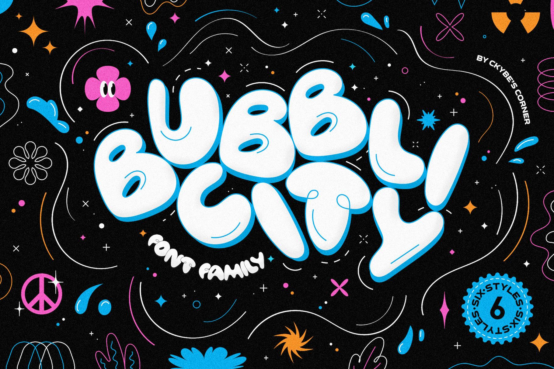 Imagen de portada de Bubblicity | Bubble Font Family (fuente)