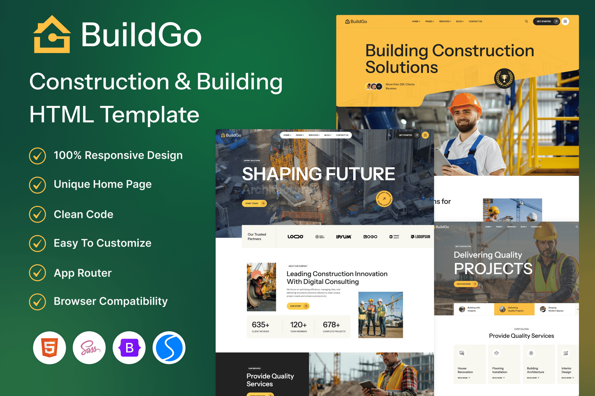Imagen de portada de BuildGo - Construction & Building HTML Template (plantilla web)