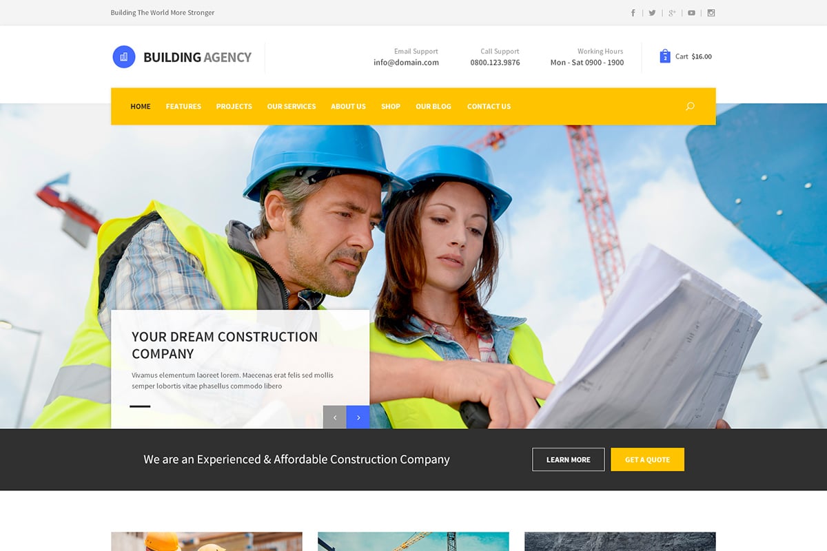 Imagen de portada de Building Agency - Construction & Shop HTML (plantilla web)