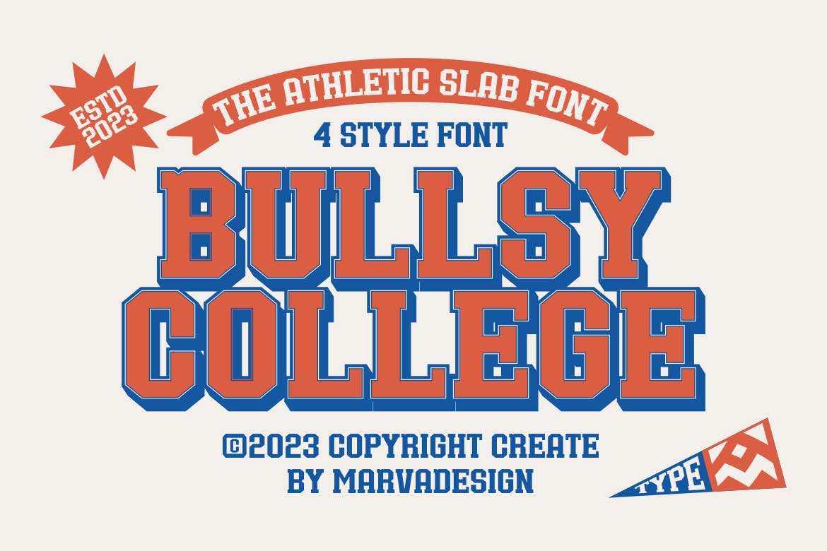 Imagen de portada de Bullsy College - A Classic Sport Font (fuente)